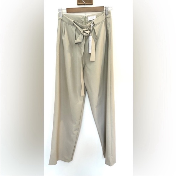 Anthropologie SAGE The Label Dress Pants Wide Leg S Belted Pockets High Waisted - Picture 2 of 14